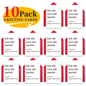 Lot de 10 cartes de vœux d'anniversaire avec enveloppes rouges sur fond blanc