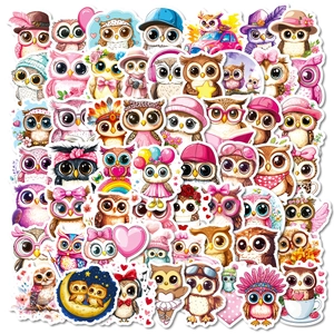 Cute Cartoon Owl Little Monster Graffiti Stickers Waterproof PVC Decorative Decals For DIY Scrapbooking Laptop Phone Journal Decoration Kids Gift