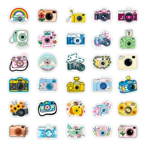 56-er Pack bunte Kamera-Sticker zur Dekoration von Koffern und Handyhüllen