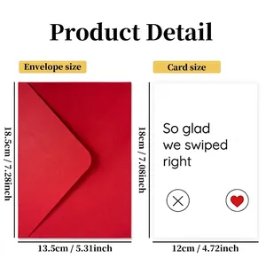 Ensemble de cartes de vœux pour la Saint-Valentin avec enveloppes et dimensions précises
