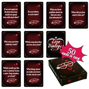 Love Dialogue interaction card set with 50 cards and black box for couples' entertainment