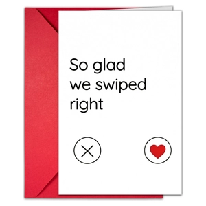 Coffret de cartes de vœux Saint Valentin avec enveloppe rouge et design créatif minimaliste