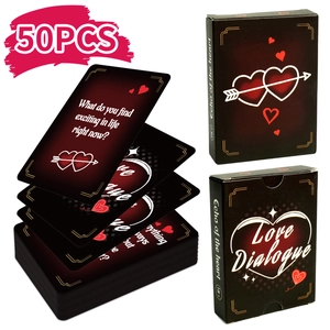 Love Dialogue interaction cards set for couples with 50 question cards in a black box
