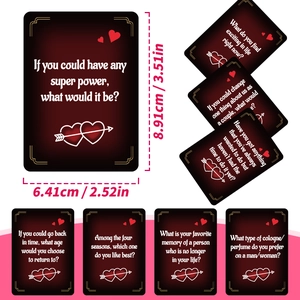 Couple interaction cards game with 50 cards, sizing 8.91cm x 6.41cm for romantic date night