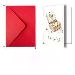 Wedding card and envelope set dimensions of 18.5x13.5cm for happy couples