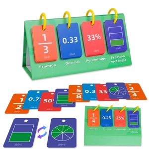 Educational flip chart set for learning fractions decimals and percentages for children