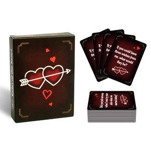 Echo of the Heart interactive couple card set showing the box and scattered game cards