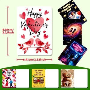 50er-Set Valentinstag-Geschenkkarten mit verschiedenen romantischen Illustrationen