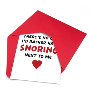 Funny engagement greeting card with red heart and matching envelope for couples