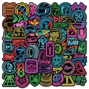 Neon Racing Graffiti Stickers Waterproof PVC Vinyl Decals For Laptop Luggage Water Bottle Skateboard Cool Car Elements Decoration