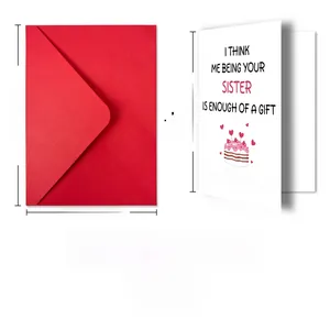 Detailed size specifications for a birthday card with envelope and cupcake illustration