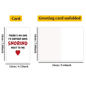 Detailed view of humor engagement card dimensions with unfolded and folded views