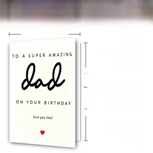 Detailed size specifications for a 12x18cm 300GSM Father's Day greeting card set