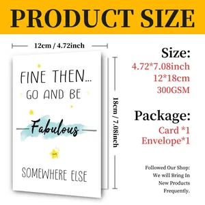 Guide de taille détaillé pour carte de remerciement 12x18cm avec enveloppe 300GSM