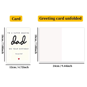 Detailed size specification for folding Father's Birthday card with envelope set