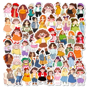 Schattige Cartoon Plus Size Meisjes Stickers Waterdichte PVC Decals Voor DIY Journal Laptop Helm Briefpapier Decoratie Meisjes Stickers