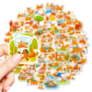 Set de 56 pegatinas de zorros lindos para manualidades infantiles y decoración DIY