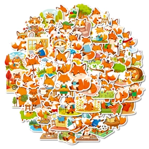 Pack de 56 pegatinas de zorros animados para niños manualidades DIY y decoración creativa