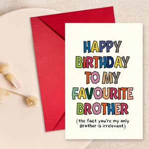 Creative Happy Birthday Greeting Card With Red Envelope Humorous Typography Foldable Card For Brother Friends Birthday Gift