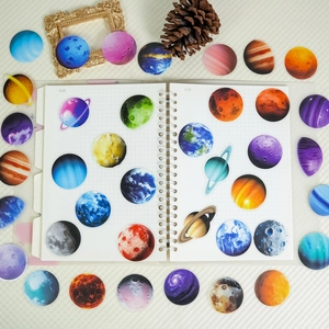 56Pcs colorful space planet PET stickers for notebook DIY and cosmic decoration
