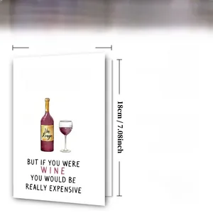 Detailed view of humor birthday card set with 300GSM cardstock and matching envelope