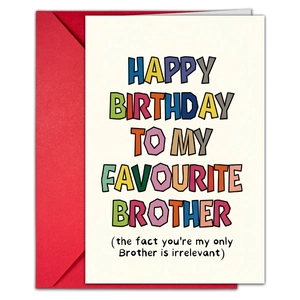 Colorful Happy Birthday greeting card set for brother with a red envelope