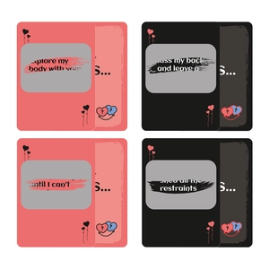 Set di carte gratta e vinci interattive per coppie in design rosa e nero moderno