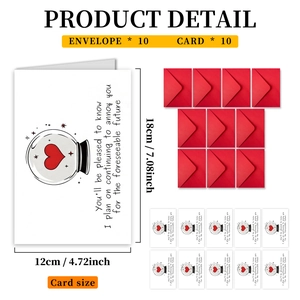 Detailed dimensions of humorous greeting card with envelopes in 12x18cm set