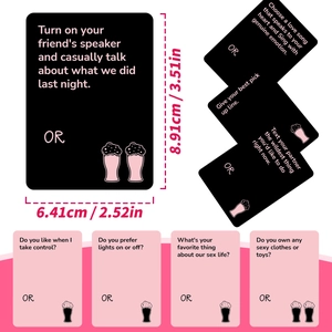 Jeu de cartes à boire pour couples avec gages et questions avec dimensions incluses