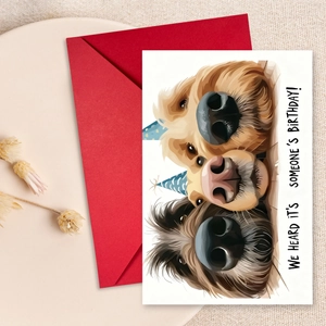 Humorous Animal Birthday Greeting Card and Red Envelope Cute Mouse Koala Dog Hedgehog Fox Theme Coated Paper Party Gift