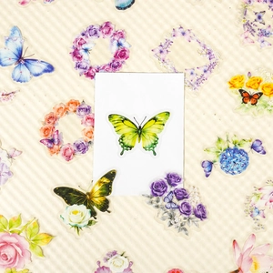 Adesivi trasparenti in PET con farfalle e fiori per decorazione di laptop e fai-da-te