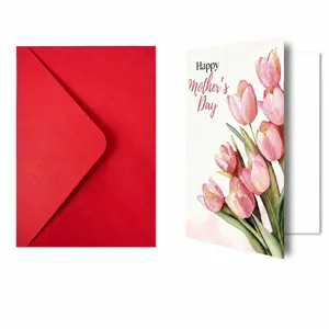Vue détaillée du kit de cartes de fête des mères avec design floral et dimensions précises