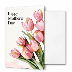 Carte de fête des mères florale papier 300g avec enveloppe 12x18cm détails