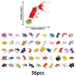 56 pieces of colorful goldfish PET waterproof stickers for scrapbooking and decoration