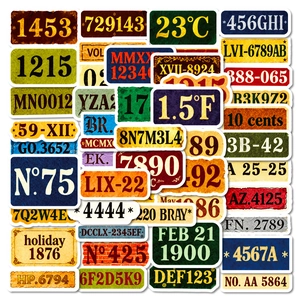 Autocollants en Papier Chiffres Lettres Industriels Vintage pour Scrapbooking Journaling Rétro Étiquette Déco