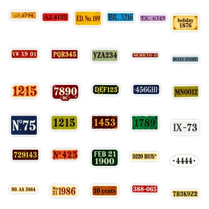 Lot de stickers rétro vintage avec étiquettes numériques pour décoration de scrapbooking