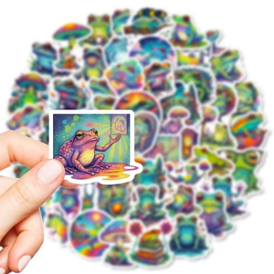 56Pcs trippy psychedelic frog graffiti stickers for laptop decoration and scrapbooking