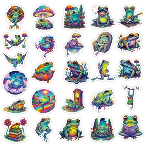 56 pieces of psychedelic frog graffiti stickers with colorful pop art cartoon designs