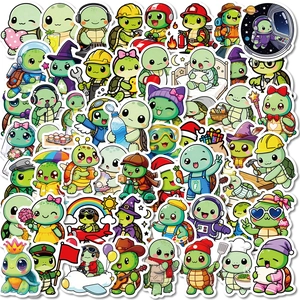 Cute Cartoon Turtle Stickers Waterproof PVC Graffiti Decals For Laptop Suitcase Water Bottle Scrapbook DIY Decoration Kids Gift