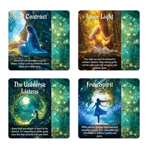 Set de 50 cartas oráculo con ilustraciones fantásticas de Soul Contract e Inner Light