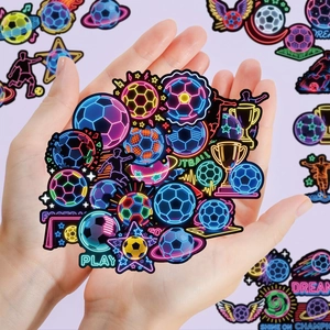 Autocollants graffiti foot néon avec trophées et silhouettes pour décoration