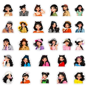 Set van 56 waterdichte modemeisje graffiti stickers voor koffers en helmen