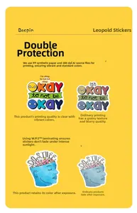 Comparison showing high-definition 300 DPI printing and sunproof coating on DIY stickers