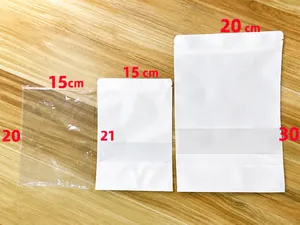 Detailed size comparison of transparent and frosted waterproof sticker packaging bags