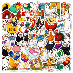 Funny Cartoon Chicken Stickers Waterproof PVC Decals For Suitcase Laptop Helmet Phone Case Decoration Cute Animal Stickers