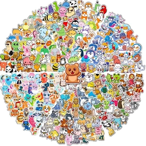 Autocollants de Graffiti en PVC Imperméables pour Valise Ordinateur Portable Skateboard Assortiment de Dessins Animés Animaux Astronaute Paysage Décalcomanies