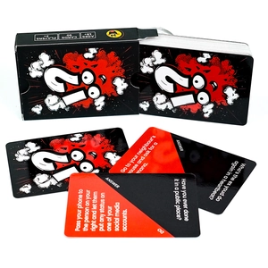 English edition party game card set with 50 truth or dare challenges for adults