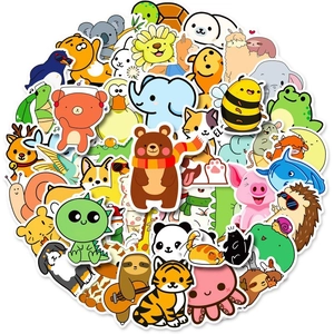 Lot d'autocollants animaux mignons imperméables pour décoration de bagages et pc