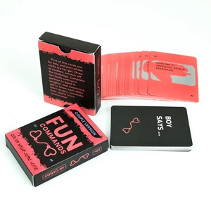 FUN COMMANDS Pärchen-Kartenspiel mit 46 interaktiven Rubbelkarten in rot-schwarzer Box