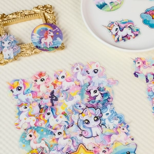 Dreamy unicorn transparent PET stickers set for DIY crafts and kids rewards